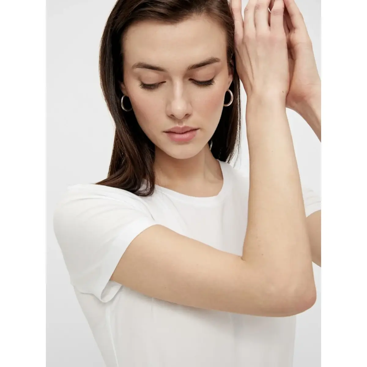 Pieces dames ondershirt korte mouw - T-shirt vrouwen katoen - Slim fit aansluitend