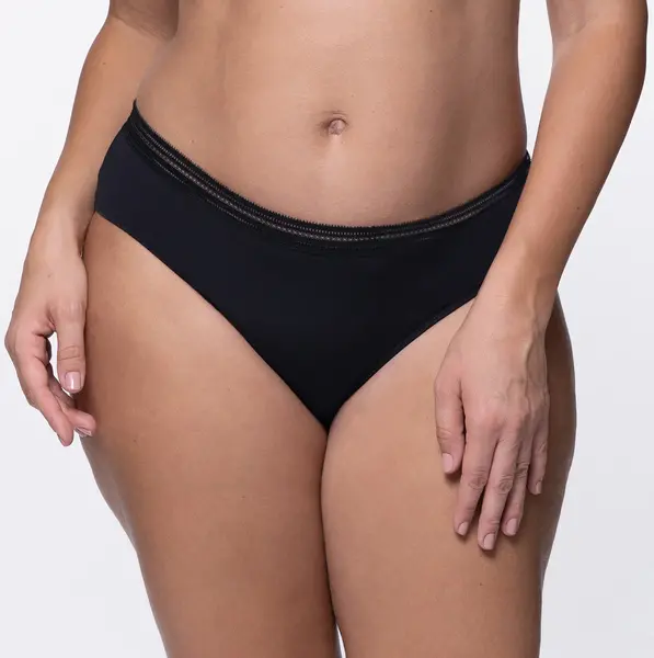 Dorina 3-pack Dames slips zwart - Gianna - Biologisch katoenen vrouwen onderbroeken zwart - Goedkoop ondergoed