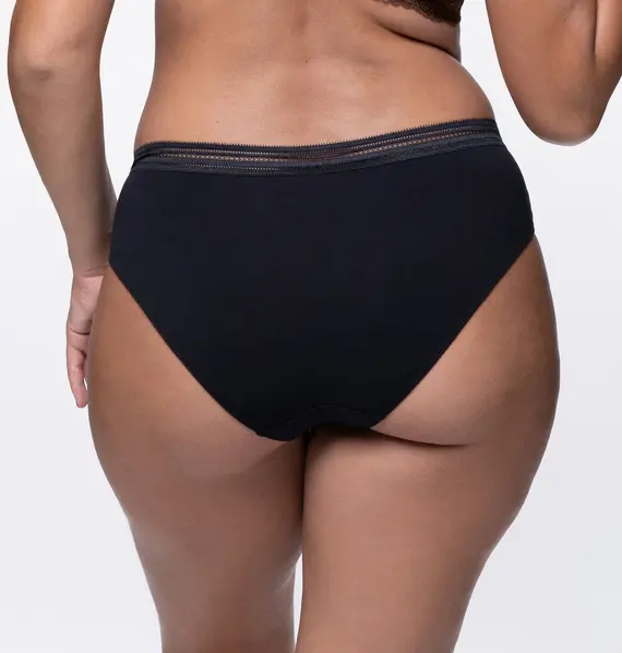 Dorina 3-pack Dames slips zwart - Gianna - Biologisch katoenen vrouwen onderbroeken zwart - Goedkoop ondergoed