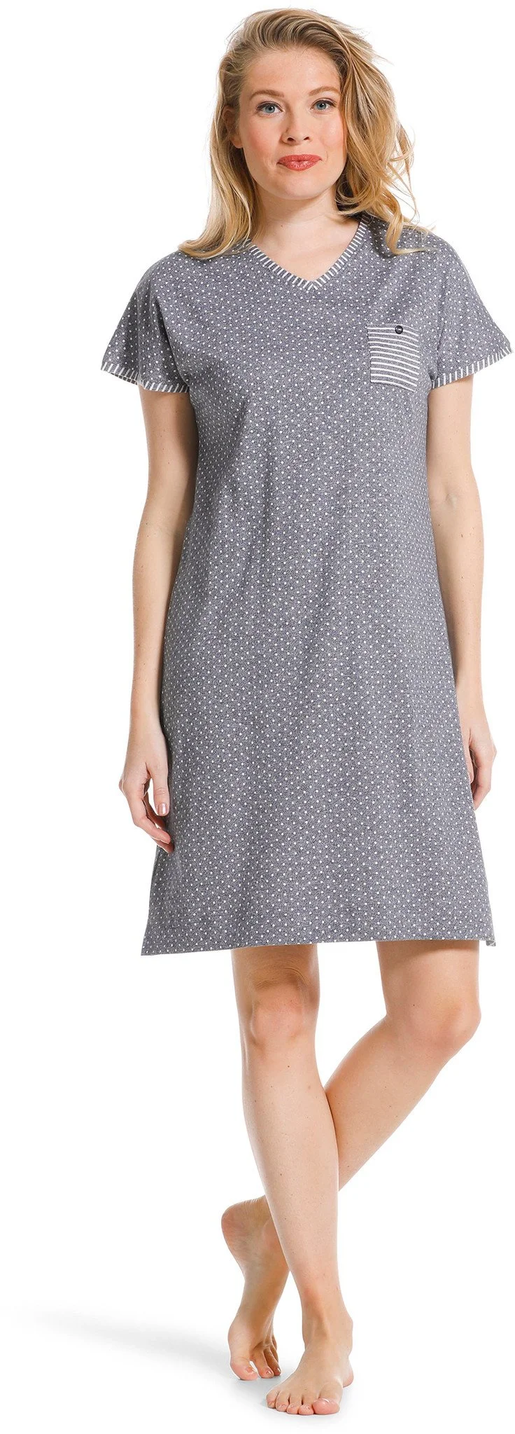 Pastunette dames nachthemd Korte mouw - NOS - Grey Dots - Maat XS