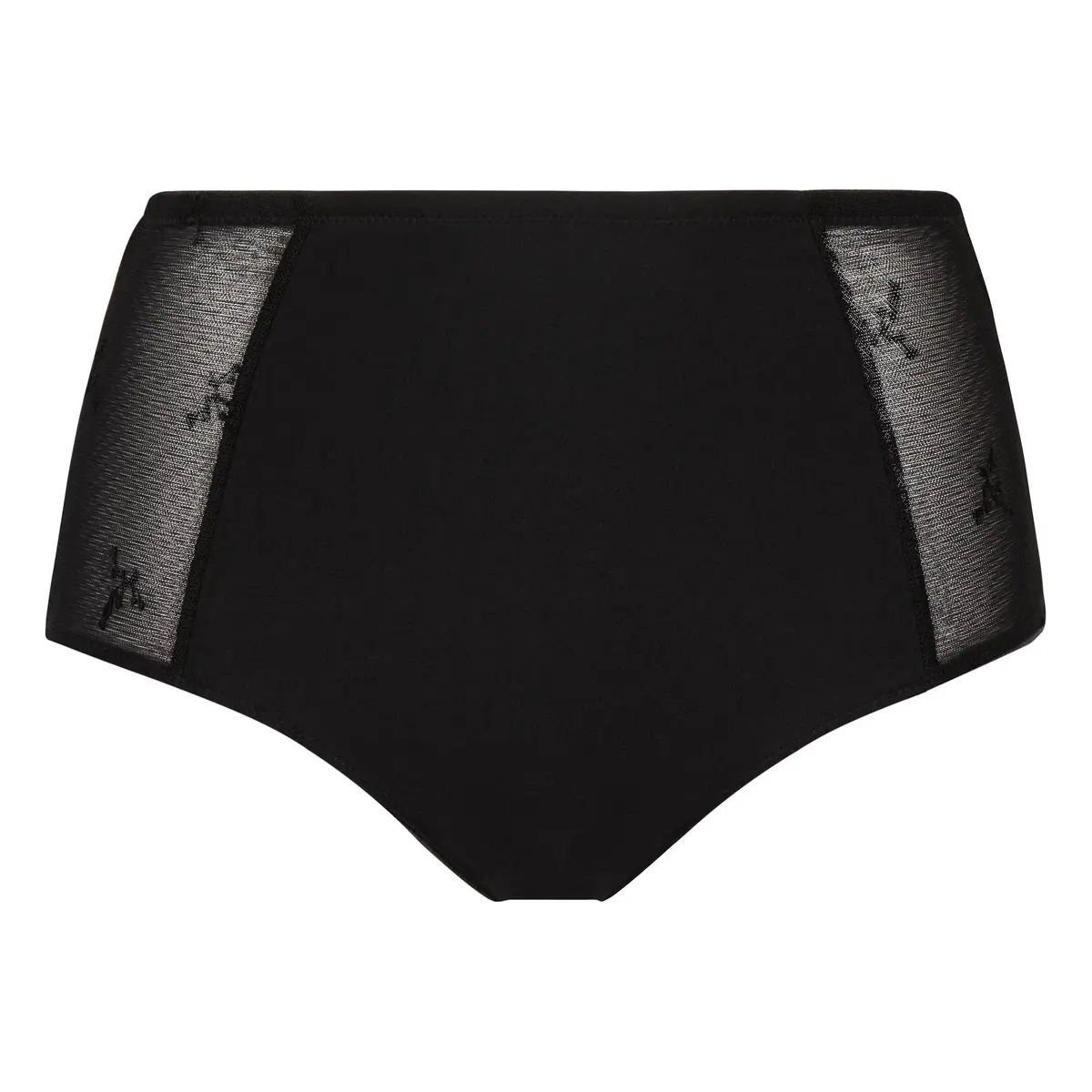 Chantelle naadloze taille slip Kant - Soft Strech - High waist brief - Zwarte kanten dames onderbroek - microfiber