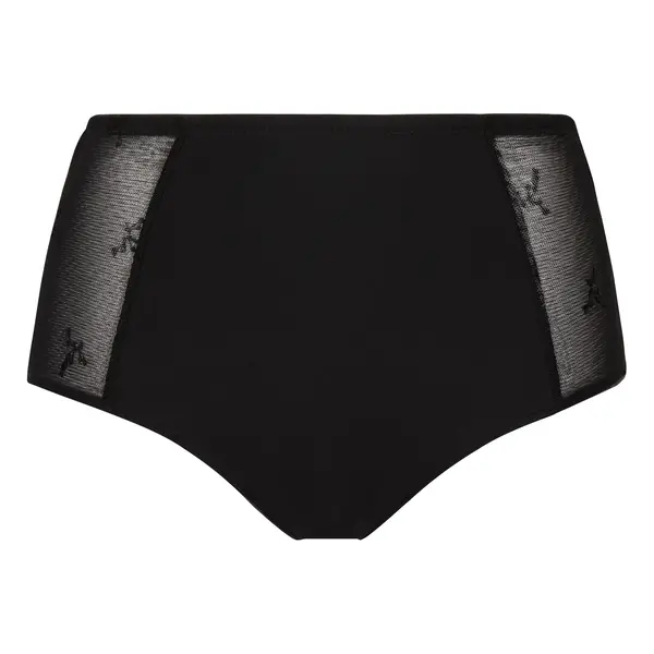 Chantelle naadloze taille slip Kant - Soft Strech - High waist brief - Zwarte kanten dames onderbroek - microfiber Chantelle naadloze taille slip Kant - Soft Strech - High waist brief - Zwarte kanten dames onderbroek - microfiber