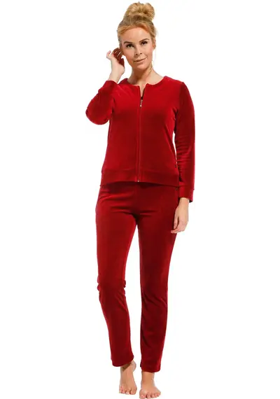 Pastunette luxe huispak dames met rits 24/7 - Loungepak - Dark Red Pastunette luxe huispak dames met rits 24/7 - Loungepak - Dark Red