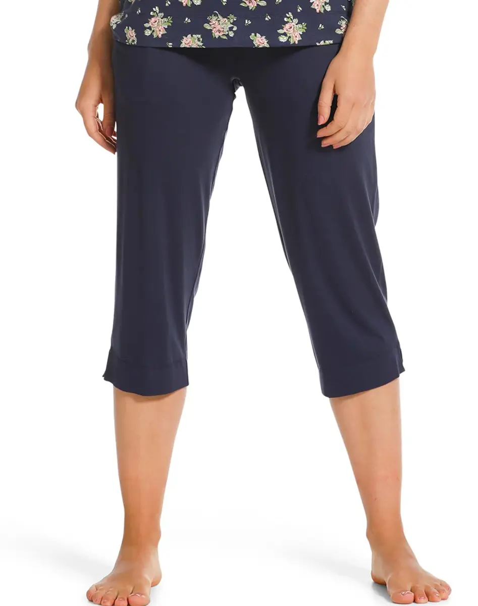 Pastunette capri pyjamabroek dames 3/4 broek - Donkerblauw - Viscose