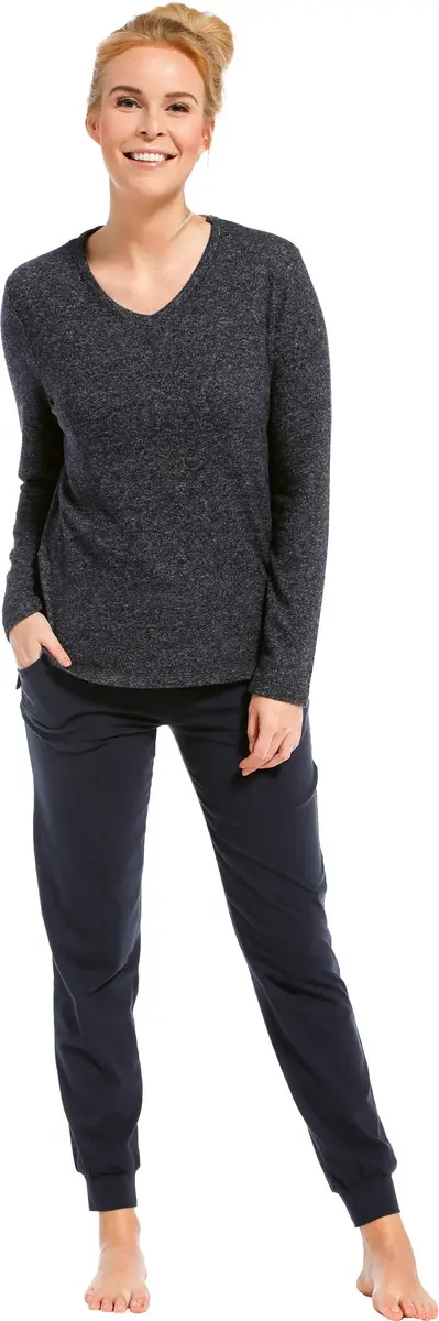 Pastunette 24/7 pyjama shirt dames - Lange mouw - Dark Blue
