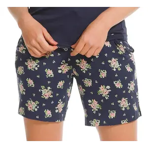 Pastunette pyjama short dames kort - Blue Flower - Korte pyjamabroek katoen