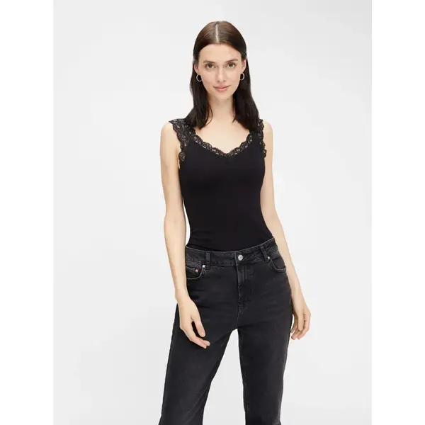 Pieces 2-Pack dames hemd kant - Lace Top - Barbera - Maat XS zwart Pieces 2-Pack dames hemd kant - Lace Top - Barbera - Maat XS zwart