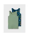 Name it jongens hemden 2-Pack - Hedge Green - Kinder onderhemd groen maat 86