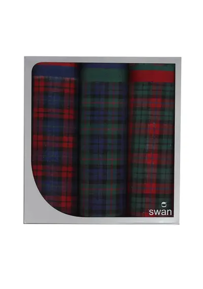 Swan 3-pak Dames zakdoeken Donkere ruit Swan 3-pak Dames zakdoeken Donkere ruit