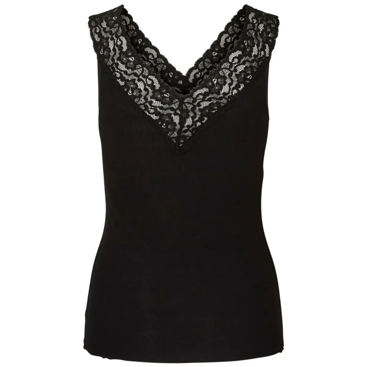 Pieces dames hemd kant - Lace top Siri - Kanten onderhemd - Kanten schouderbandjes - Viscose Pieces dames hemd kant - Lace top Siri - Kanten onderhemd - Kanten schouderbandjes - Viscose