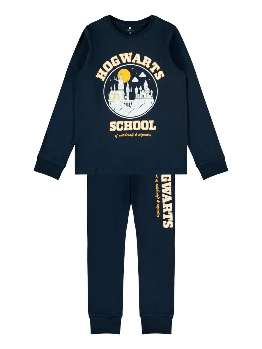 Name it jongens pyjama katoen - Harry Potter - HogWarts - Donkerblauw