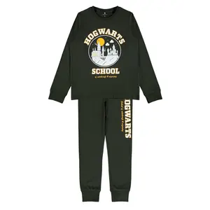 Name it jongens pyjama - Harry Potter - HogWarts - Donkergroen Name it jongens pyjama - Harry Potter - HogWarts - Donkergroen