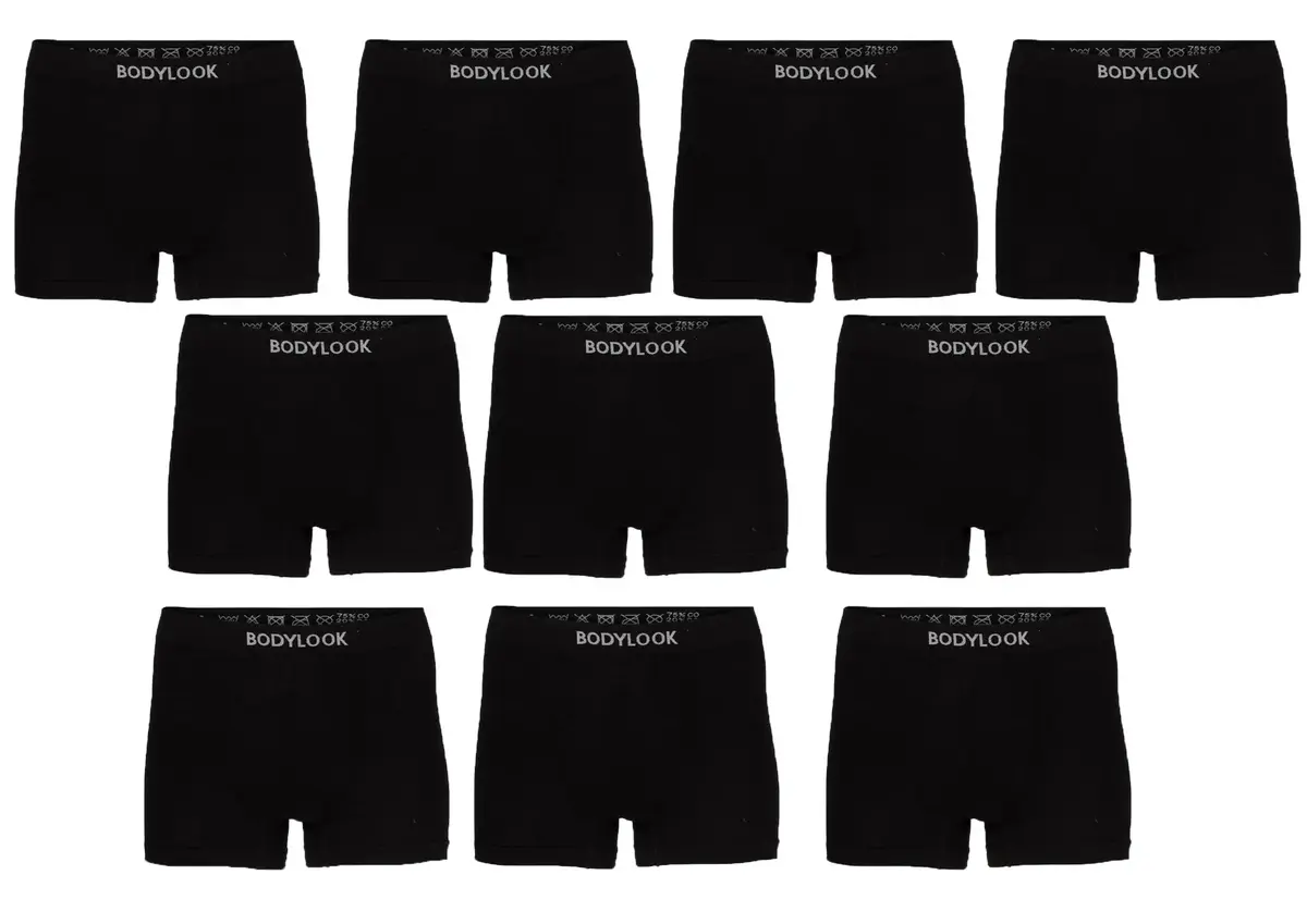 Bodylook 10-pak naadloze heren boxershort - Zwart - Heren ondergoed seamless