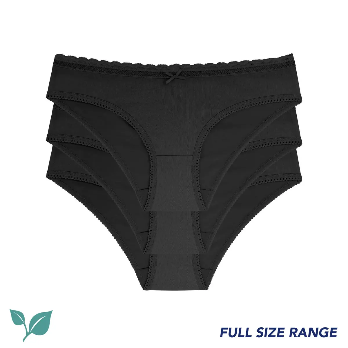 Dorina 3-pack dames onderbroeken katoen - Basic Naomi slips - Zwart