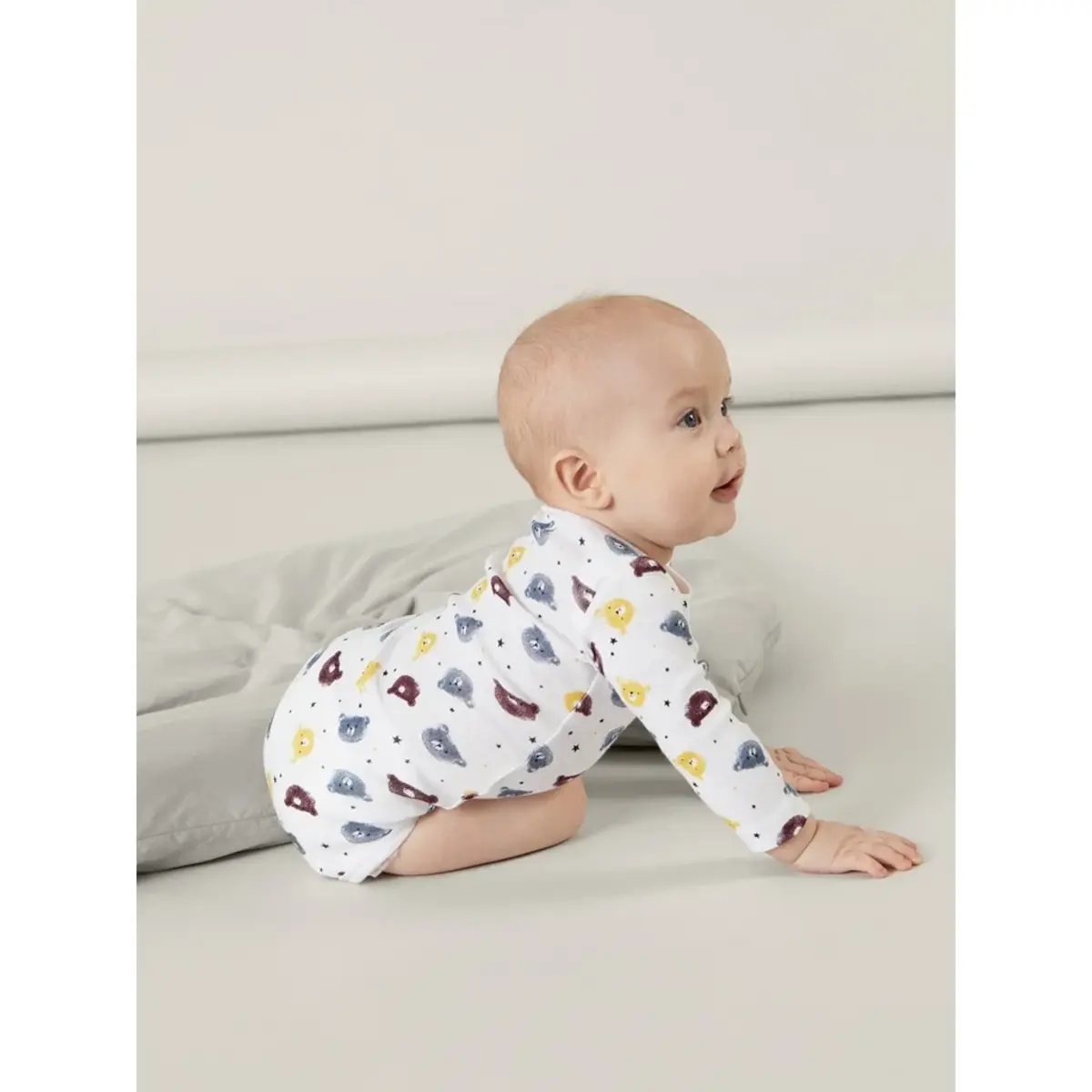 Name it 3-pack Rompertjes - Blue Bear - Biologisch katoen - lange mouw Name it 3-pack Rompertjes - Blue Bear - Biologisch katoen - lange mouw