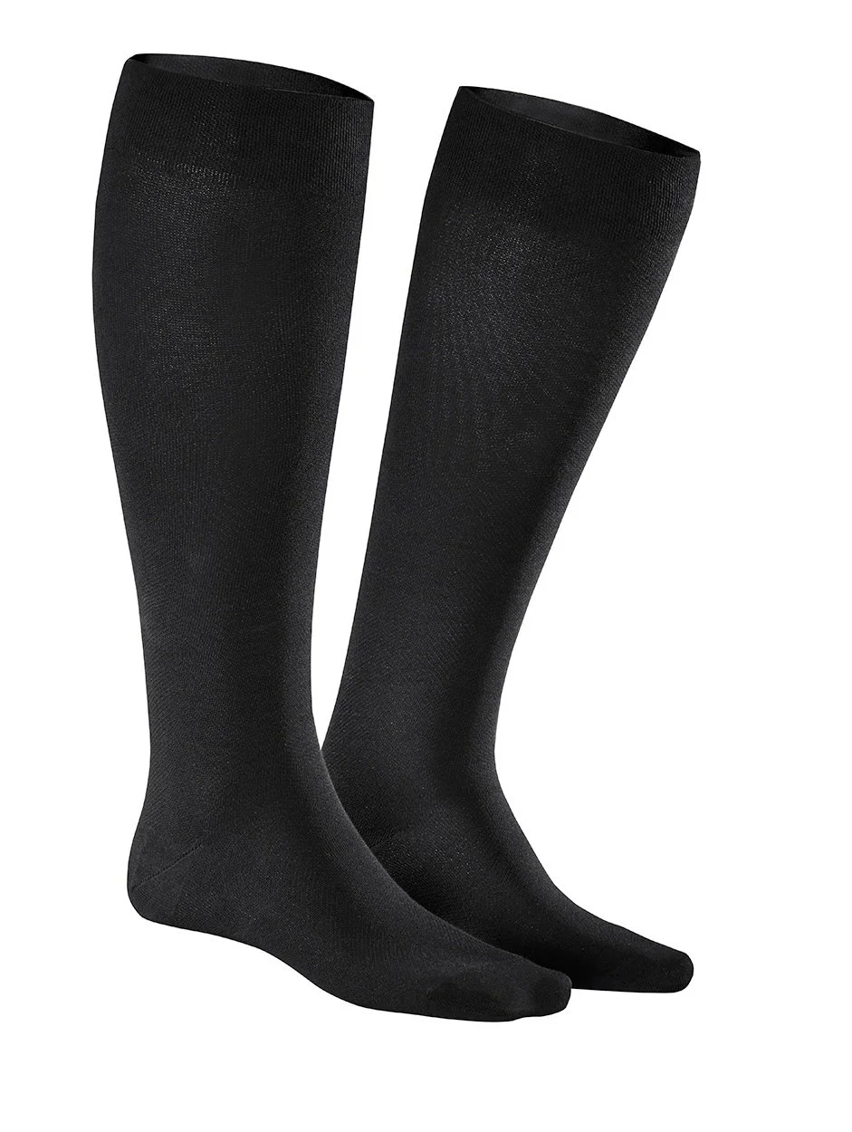 Basset kniekous wol heren - zwart - Hoge warme winter kniekous