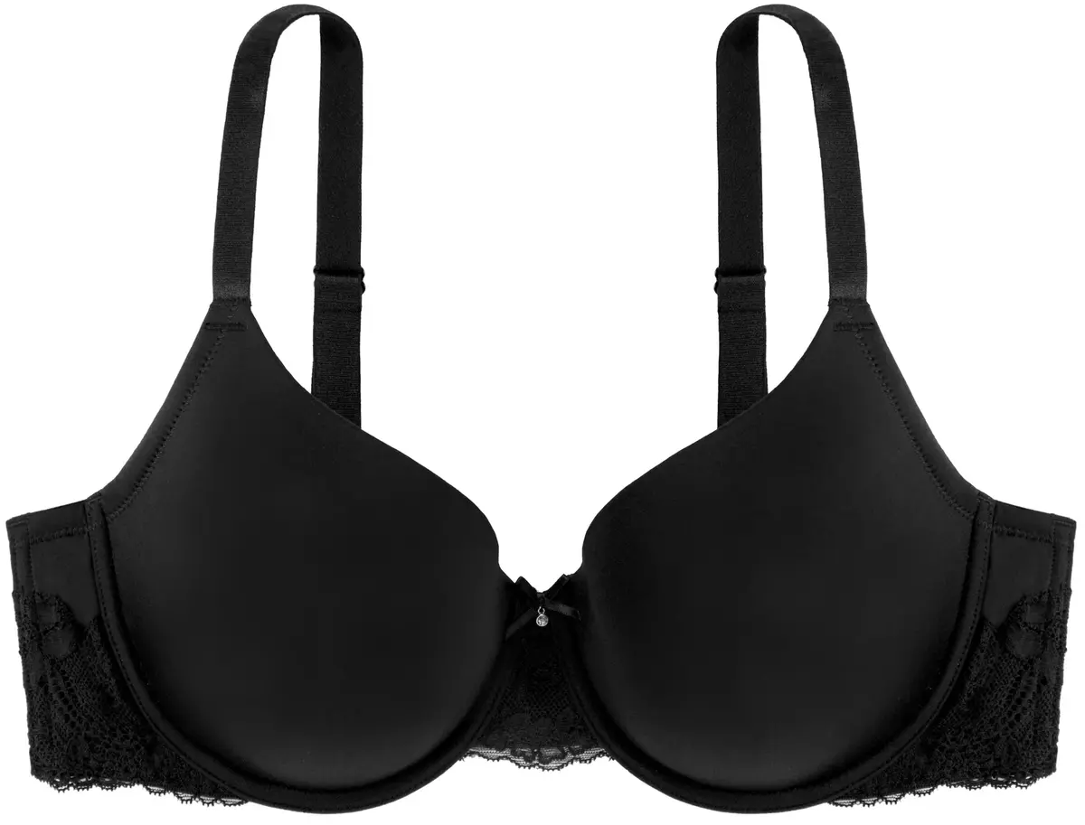 Dorina beugel BH  Adele - T-shirt BH met vulling - Gevulde bh met gladde cups - Wit - Zwart