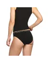 Bamboo Basics 3-pak lage slips dames - Yara - Zwarte dames bikini slips - Vrouwen onderbroek