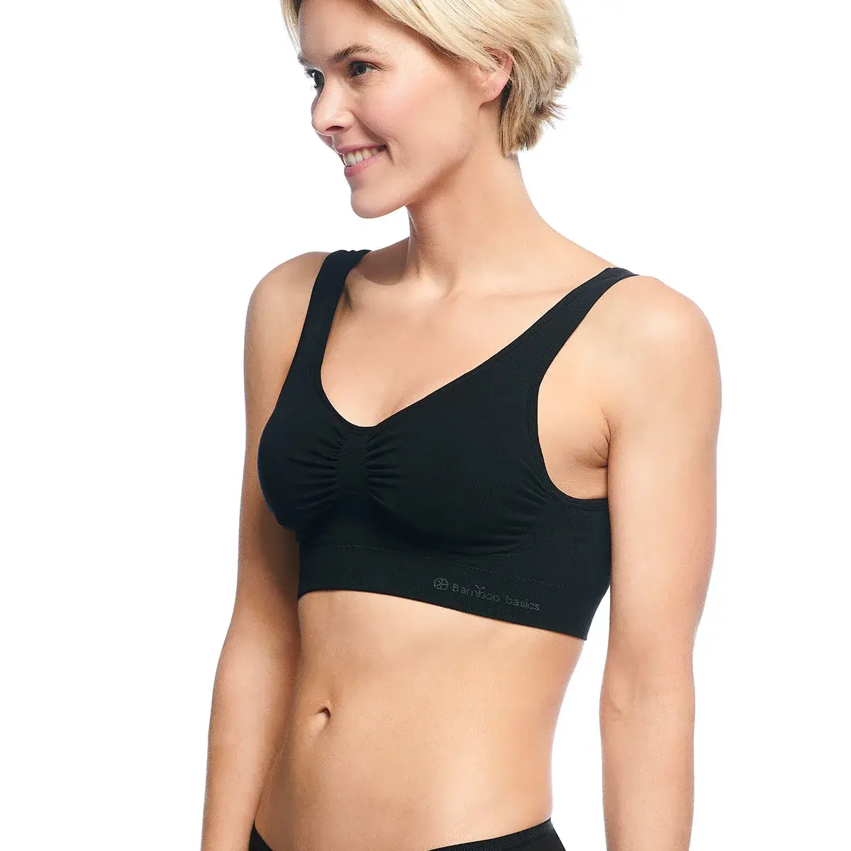 Bamboo Basics naadloze BH's - Fleur Top - Bustier BH top - Basic bralette zwart en huidskleur Bamboo Basics naadloze BH's - Fleur Top - Bustier BH top - Basic bralette zwart en huidskleur