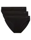 Bamboo Basics 3-pak bikini slips dames - Tess - Laag bamboe dames ondergoed zwart