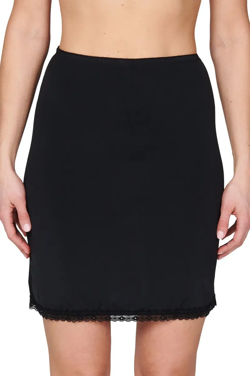 Gaubert Onderrok 49-54CM - Gladde Jupon - Wit - Zwart - Huidskleur