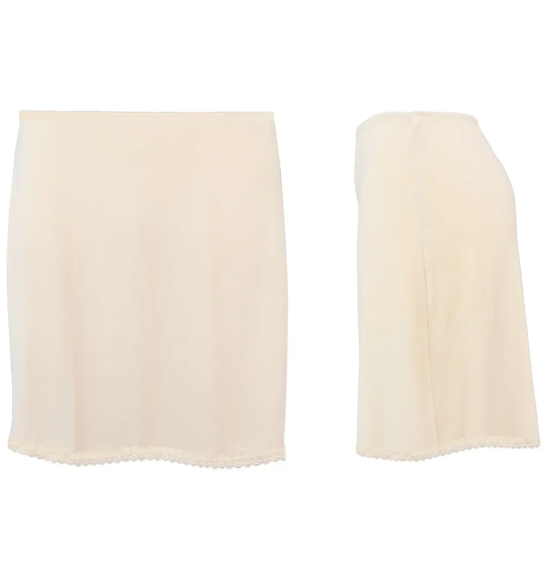 Gaubert Onderrok 49-54CM - Gladde Jupon - Wit - Zwart - Huidskleur