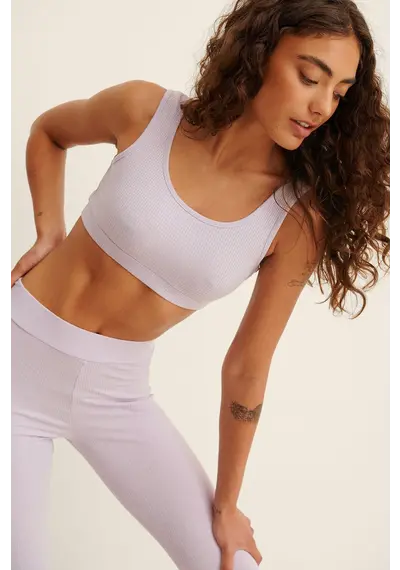 Na-KD dames top - recycled ribbed cropped top Na-KD dames top - recycled ribbed cropped top