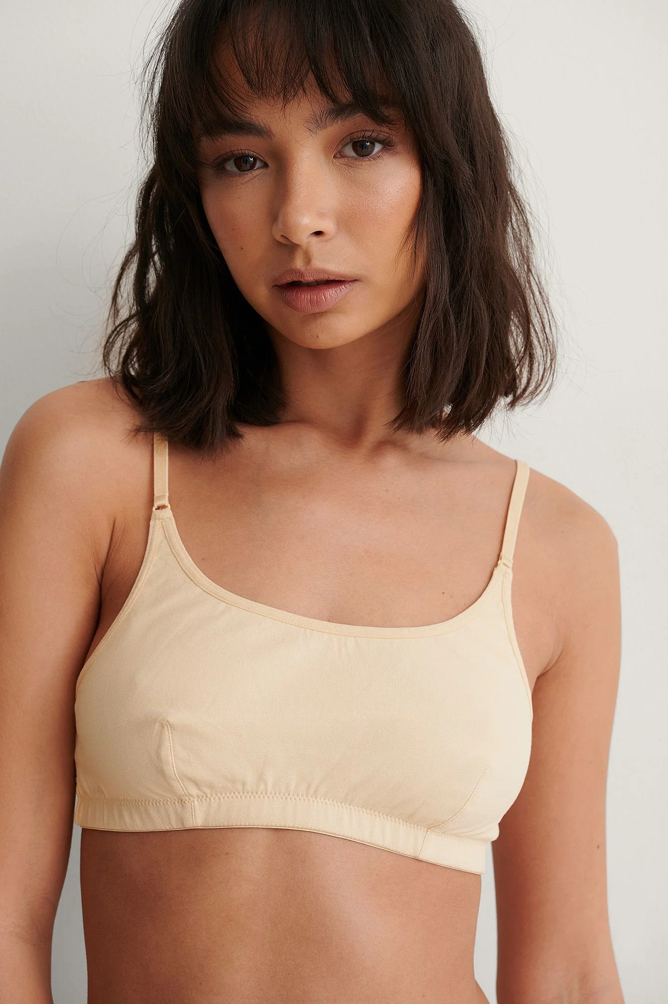Na-KD katoenen dames top - sporty top - Creme