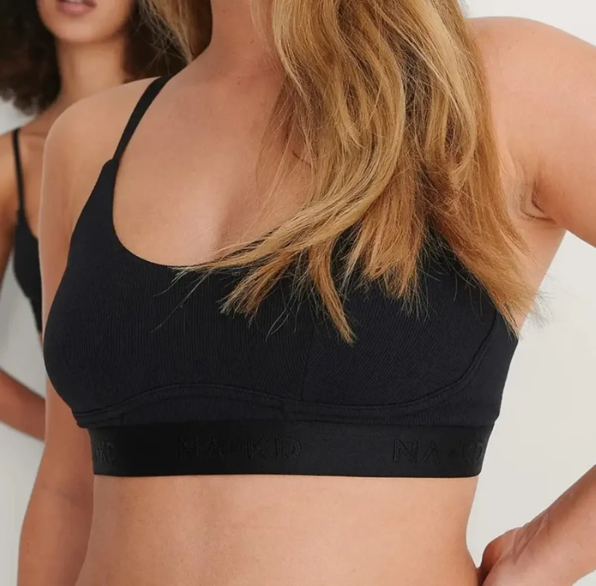 Na-KD katoenen dames bralette - Zwart Na-KD katoenen dames bralette - Zwart