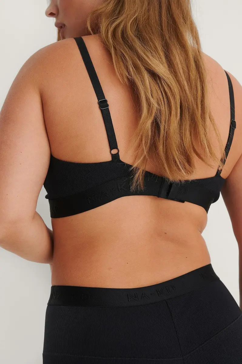 Na-KD katoenen dames bralette - Zwart Na-KD katoenen dames bralette - Zwart