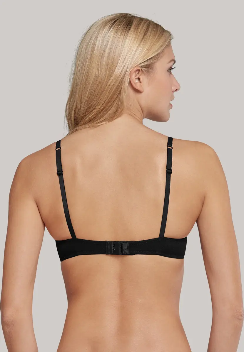 Schiesser BH Beugel BH - Pure Cotton - Zwarte Katoenen bh met kant