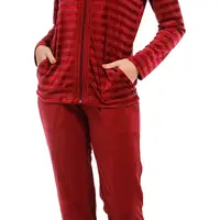 Pastunette huispak dames met rits - Dark Red - Nos