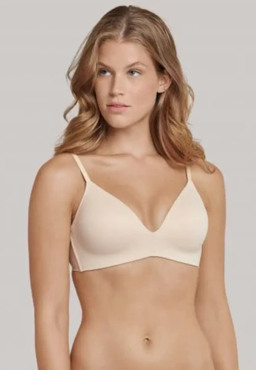 Schiesser BH met vulling zonder beugel - Invisible soft - Comfort invisible bh die niet doorschijnt - Huidskleur - Zwart