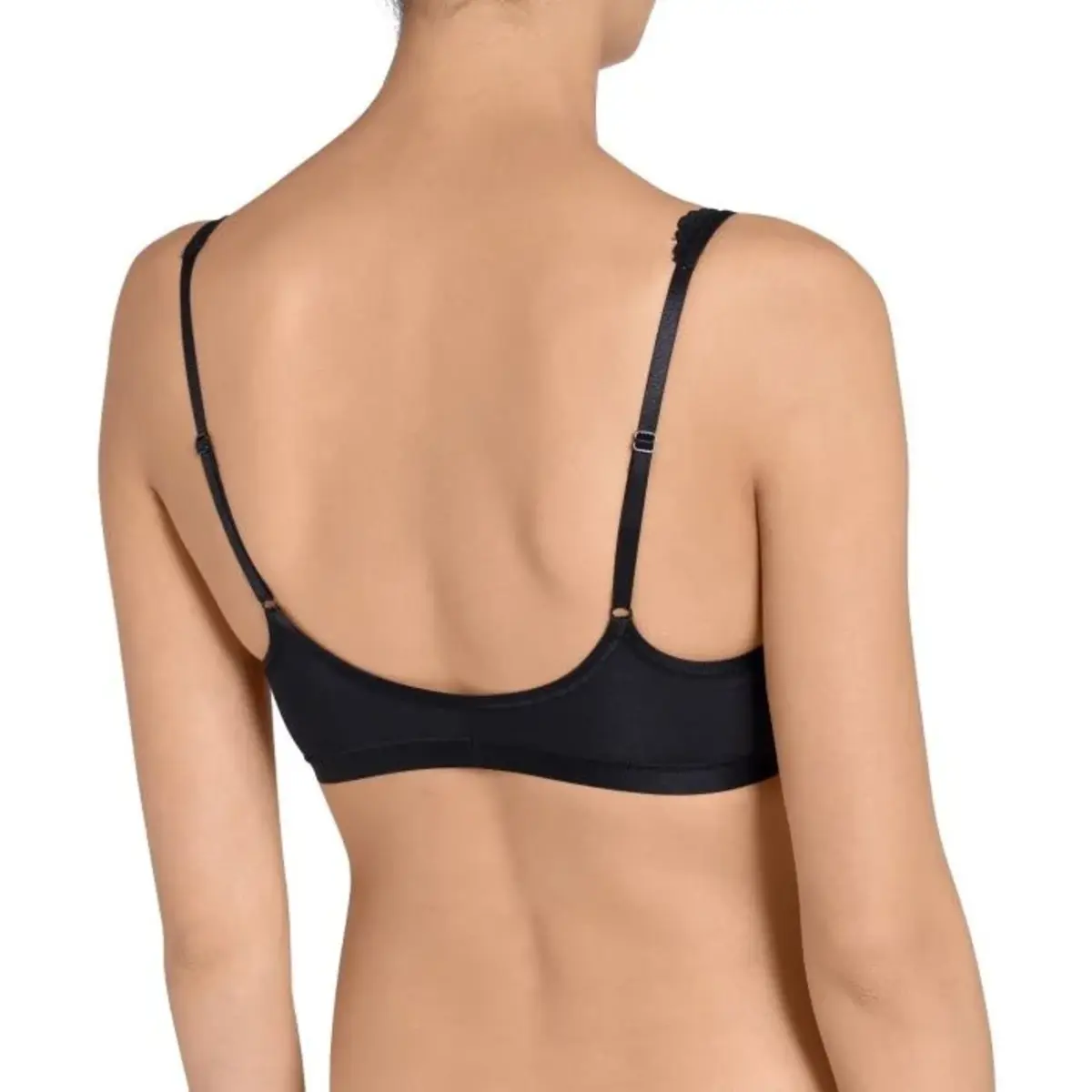 Sloggi Romance Soft Bra BH zonder beugel - Zonder vulling en niet voorgevormde kanten Bh - Zwart - Wit Sloggi Romance Soft Bra BH zonder beugel - Zonder vulling en niet voorgevormde kanten Bh - Zwart - Wit