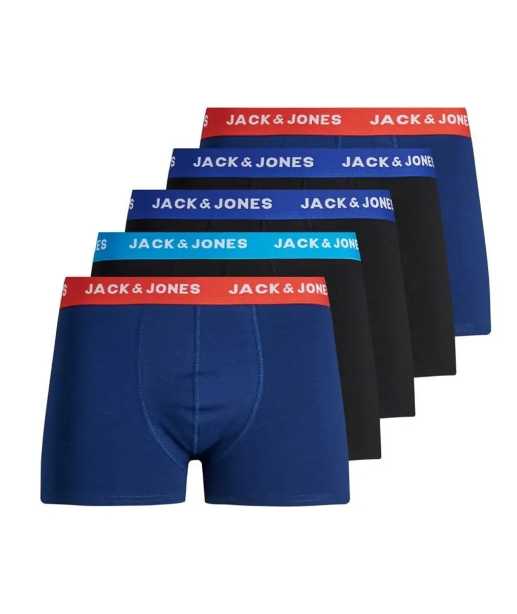 Jack and Jones 5-Pack heren boxershorts - Surf the web - Multipack katoenen blauwe heren boxershorts