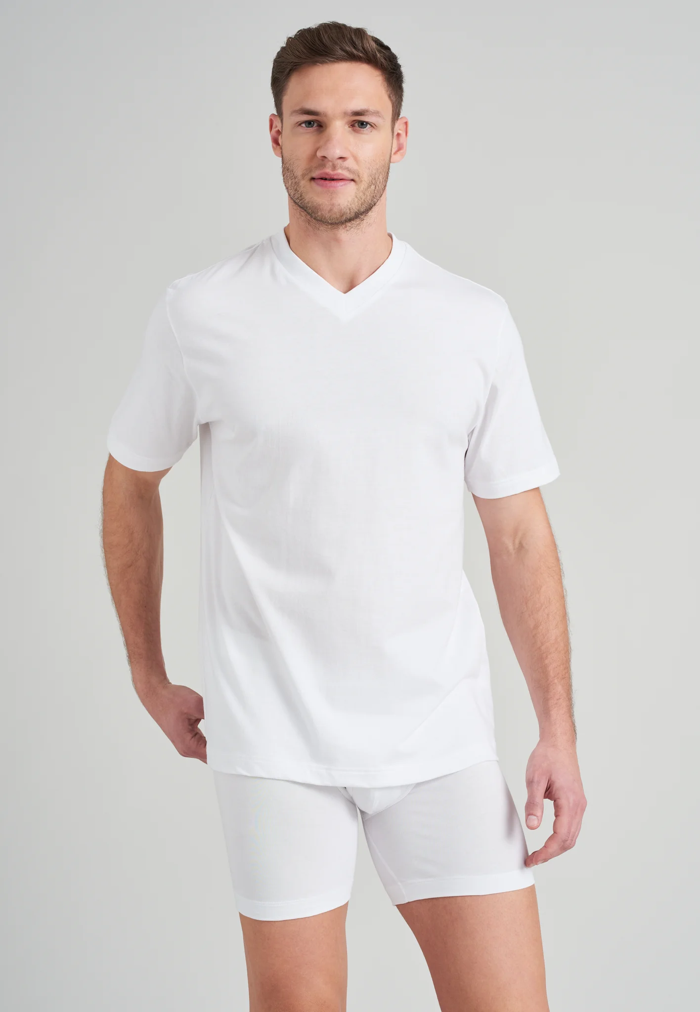 Schiesser 2 pack heren American T Shirts v hals