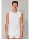Schiesser 2-Pack mouwloos shirt  - 95/5  - Biologisch katoen - Witte mouwloze shirts zonder mouwen met ronde hals