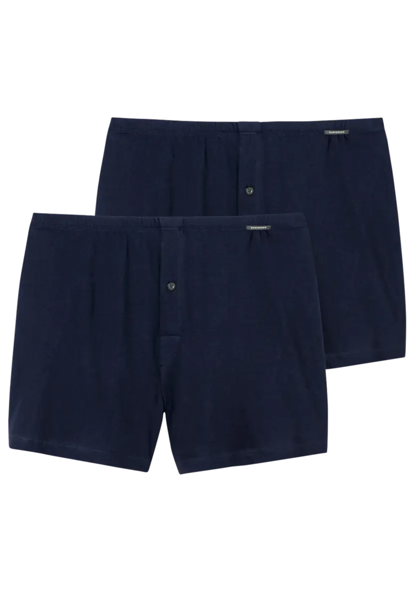 Schiesser 2-Pack heren wijde boxershort - Selected - 100% katoenen losse boxershort met sluiting