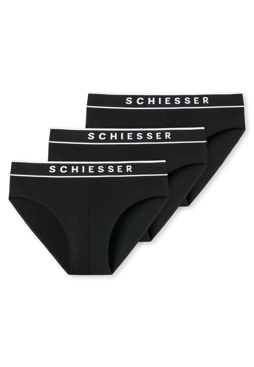Schiesser ondergoed 3-pack heren Rio slip 95/5 - Biologisch katoenen heren ondergoed met elastische band