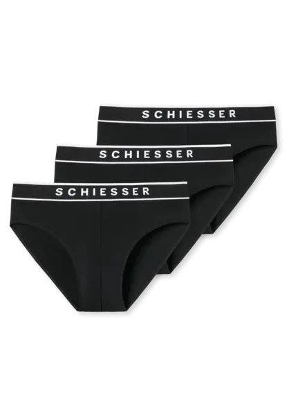 Schiesser ondergoed 3-pack heren Rio slip 95/5 - Biologisch katoenen heren ondergoed met elastische band