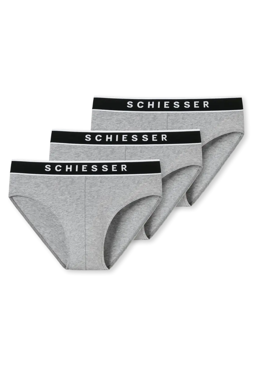 Schiesser ondergoed 3-pack heren Rio slip 95/5 - Biologisch katoenen heren ondergoed met elastische band