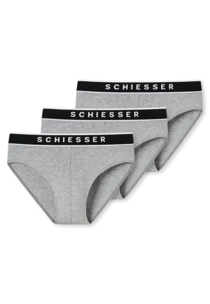 Schiesser ondergoed 3-pack heren Rio slip 95/5 - Biologisch katoenen heren ondergoed met elastische band