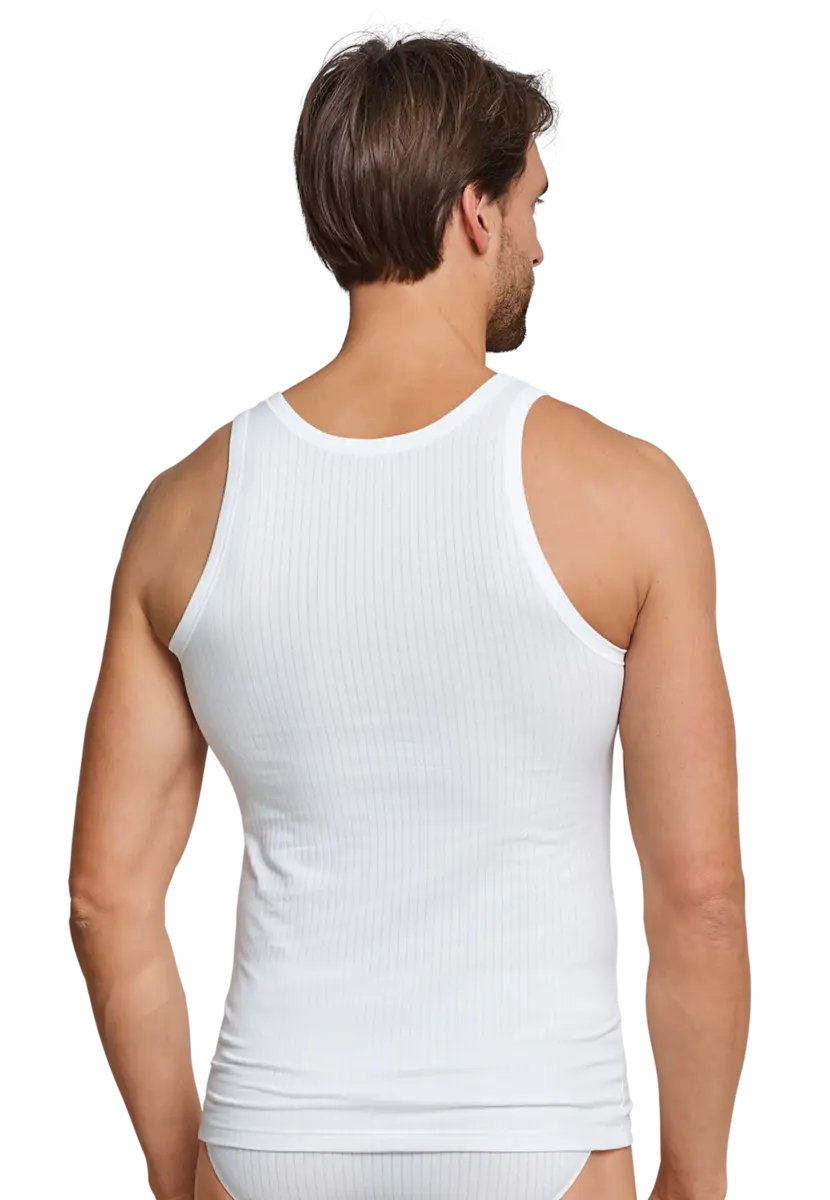 Schiesser 2-Pack heren hemden - Authentic - Elastisch katoenen mannen onderhemd - Singlet heren - Zwart - Wit Schiesser 2-Pack heren hemden - Authentic - Elastisch katoenen mannen onderhemd - Singlet heren - Zwart - Wit