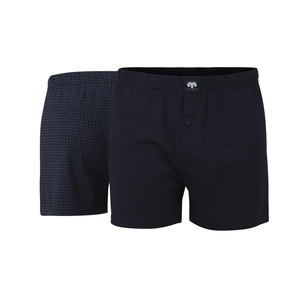 Ceceba 2-pak wijde heren boxershorts - Fox packet 2260 - Blauwe katoenen losse heren boxershorts
