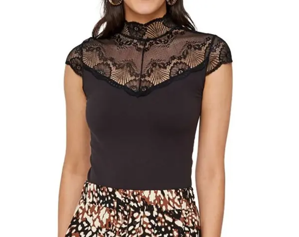 Pieces kanten body - Naya Bodystocking - Mouwloze microfiber kanten lingerie body Pieces kanten body - Naya Bodystocking - Mouwloze microfiber kanten lingerie body