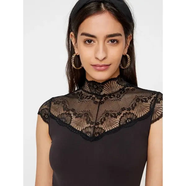 Pieces kanten body - Naya Bodystocking - Mouwloze microfiber kanten lingerie body Pieces kanten body - Naya Bodystocking - Mouwloze microfiber kanten lingerie body