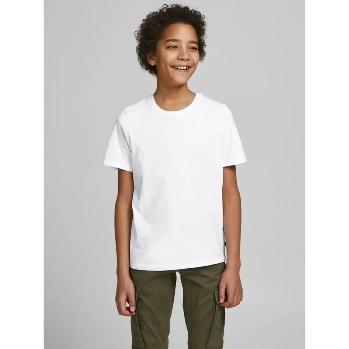 Jack & Jones kinder T-shirt 1-pack - ronde hals - Jongens ondershirt korte mouwen - Katoen
