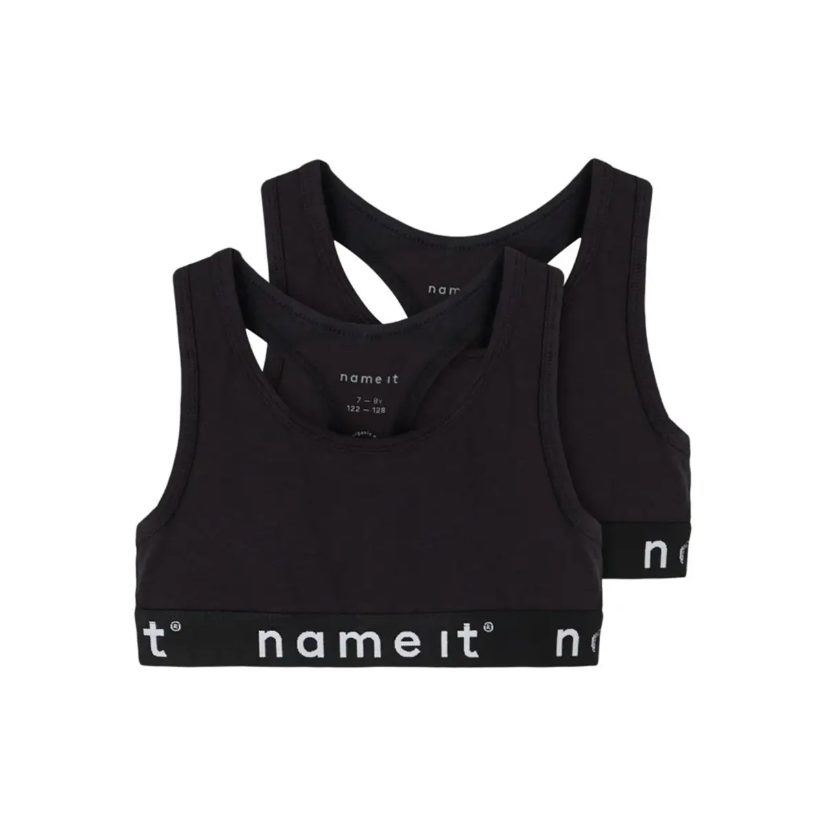 Name it 2-pak meisjes Topje - Zwart Solid - Meisjes katoenen bralette - BH Top Name it 2-pak meisjes Topje - Zwart Solid - Meisjes katoenen bralette - BH Top