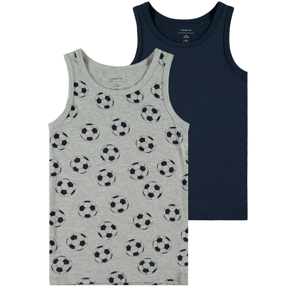 Name-it 2-Pack jongens hemden - Voetbal - Katoenen kinder onderhemd