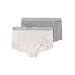 Name it 2-pak meisjes hipster - Organic - Kinder dames onderbroek katoen - Boxershort - Roze/Grijs